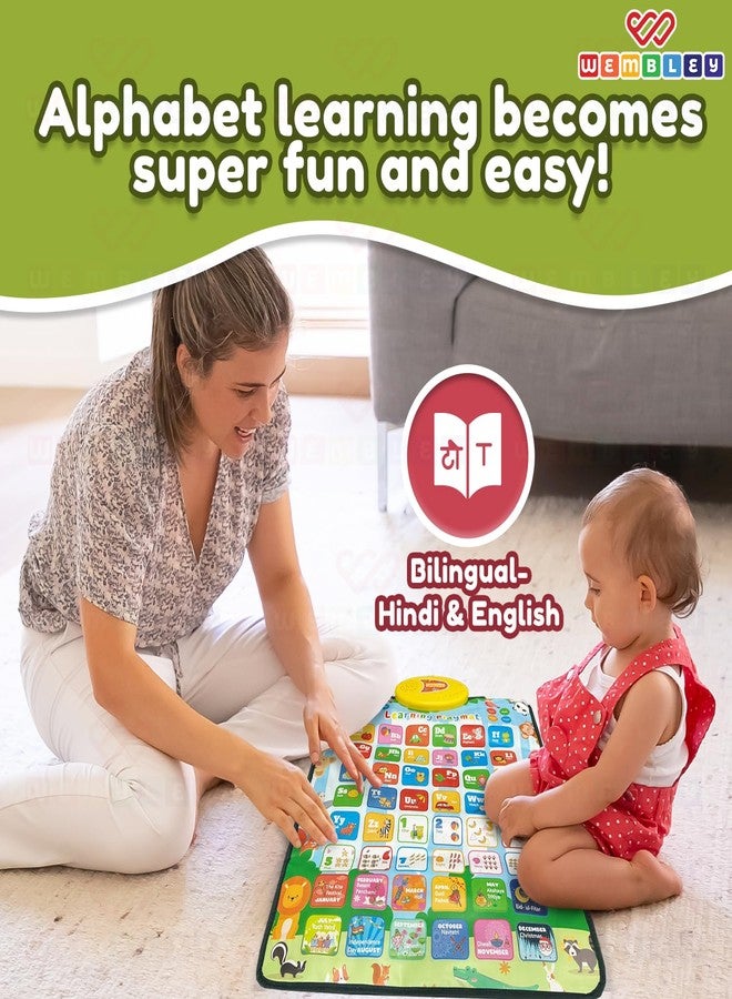 Wembley Preschool Talking ABCD Toys for Kids Learning Playmat Touch and Learn Letter, Word, Spelling & Quiz | Alphabet and Number Chart Montessori Educational Toys for 2+ Years Old Boy Birthday Gift - Image 5
